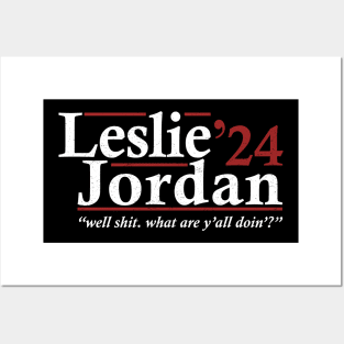 Men Women Gift Leslie Jordan 2024 Funny Election Posters and Art